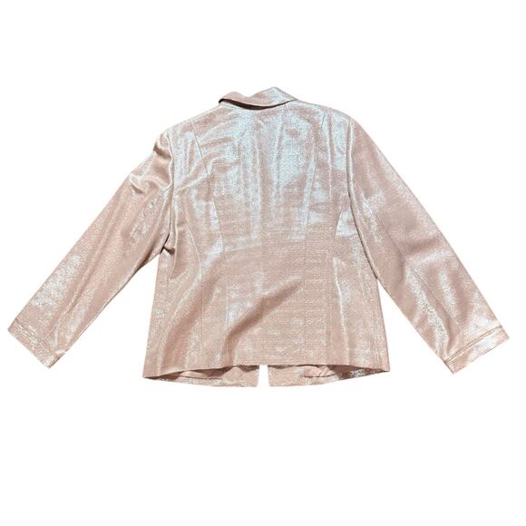 NWT Chico’s Glimmering Blazer Womens Blush Pink Metallic Sheen Jacket Sz 2 (12) - Picture 3 of 8